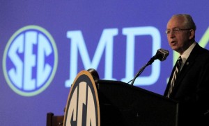 SEC Commissioner Mike Slive at the podium during his "State of the SEC Address"