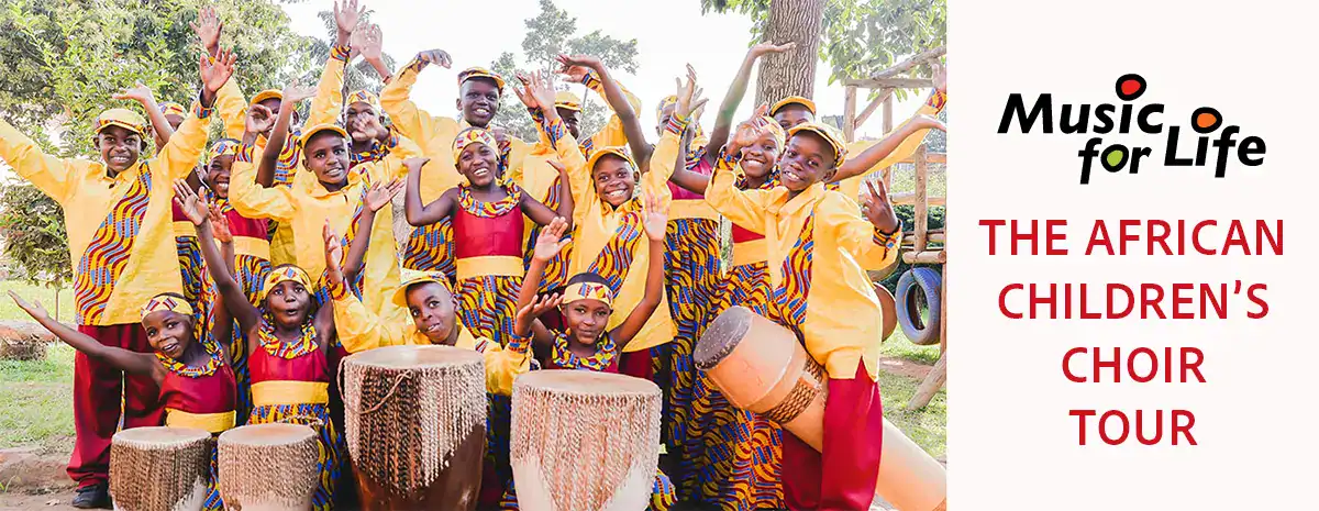 Music For Life: African Children's Choir performing February 22, 2026 at Holten Heights Church of the Nazarene.