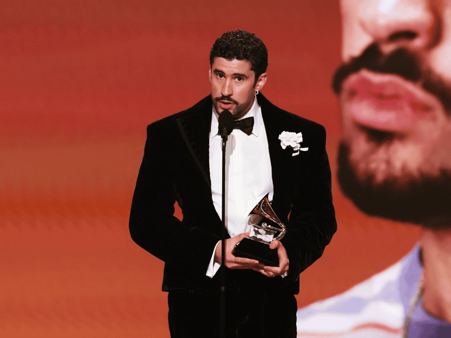 Bad Bunny accepting album of the year.
